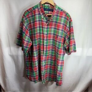 Polo Ralph Lauren Men's Shirt XLT Classic Fit Plaid Short Sleeve Button Up